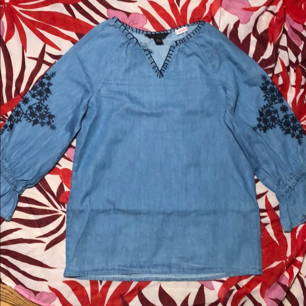 Denim long sleeve top for girls 6/7